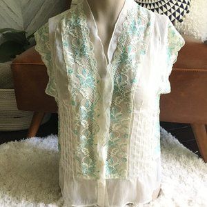 SHEER FLORAL BLOUSE